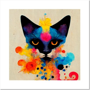 Abstract Cat Posters and Art